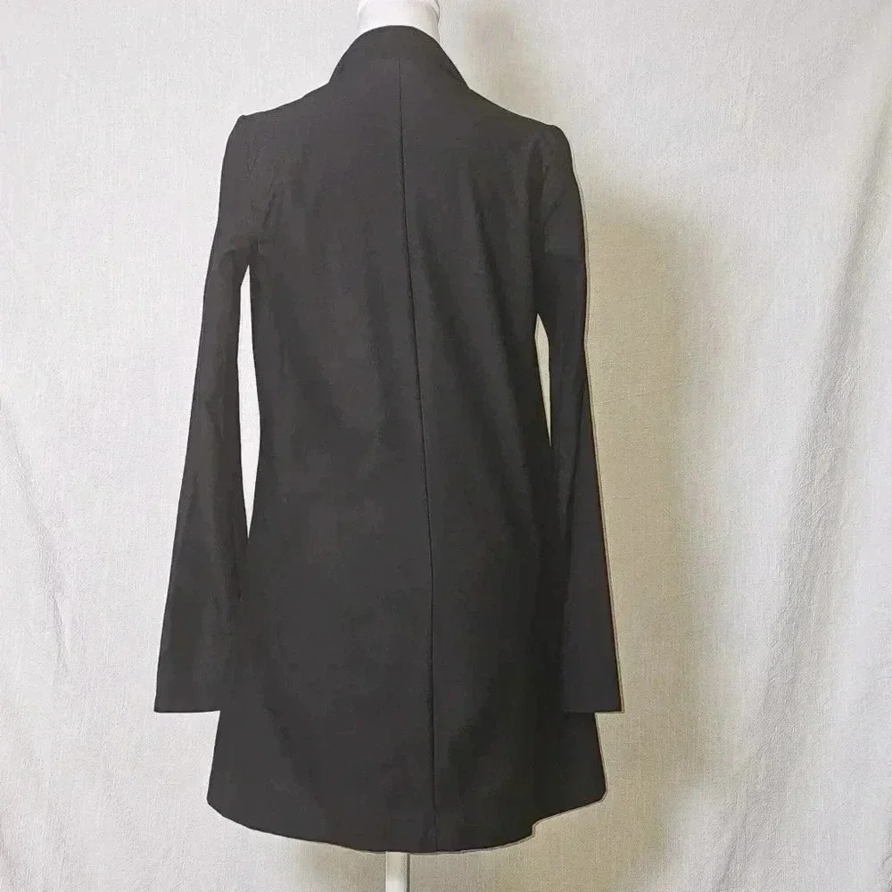Eileen Fisher High Collared Open Viscoe Black Blazer, Pockets PP(DOUBLE PETITE) - Picture 5 of 11